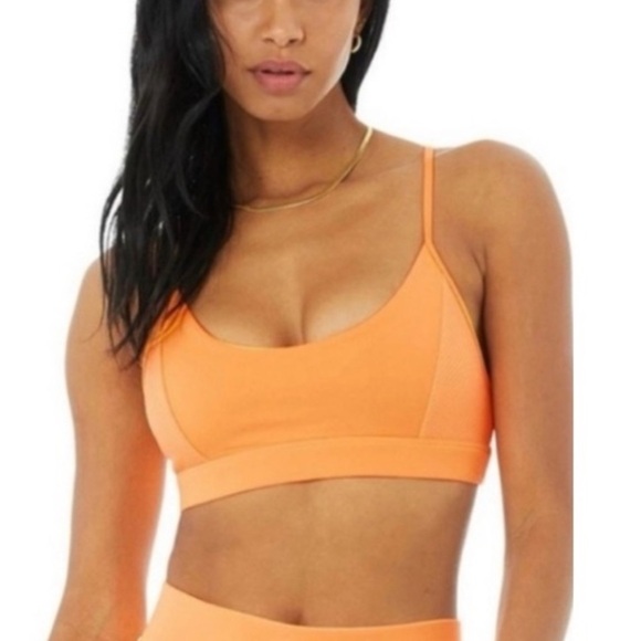 ALO Yoga Other - ALO Yoga No Limit Orange Sports Bra with Cross-Back Design. Adjustable Straps